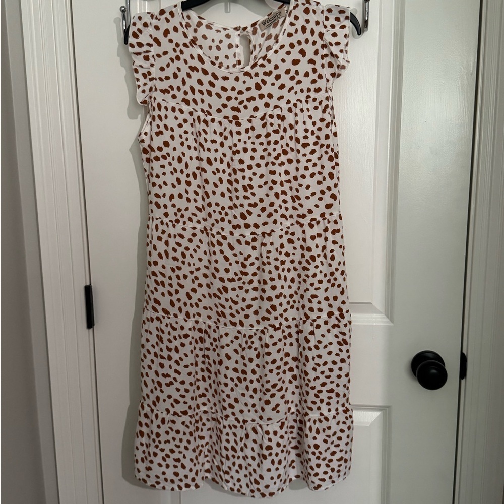 Black and Brown Sleeveless Crew Neck Mini Sundress